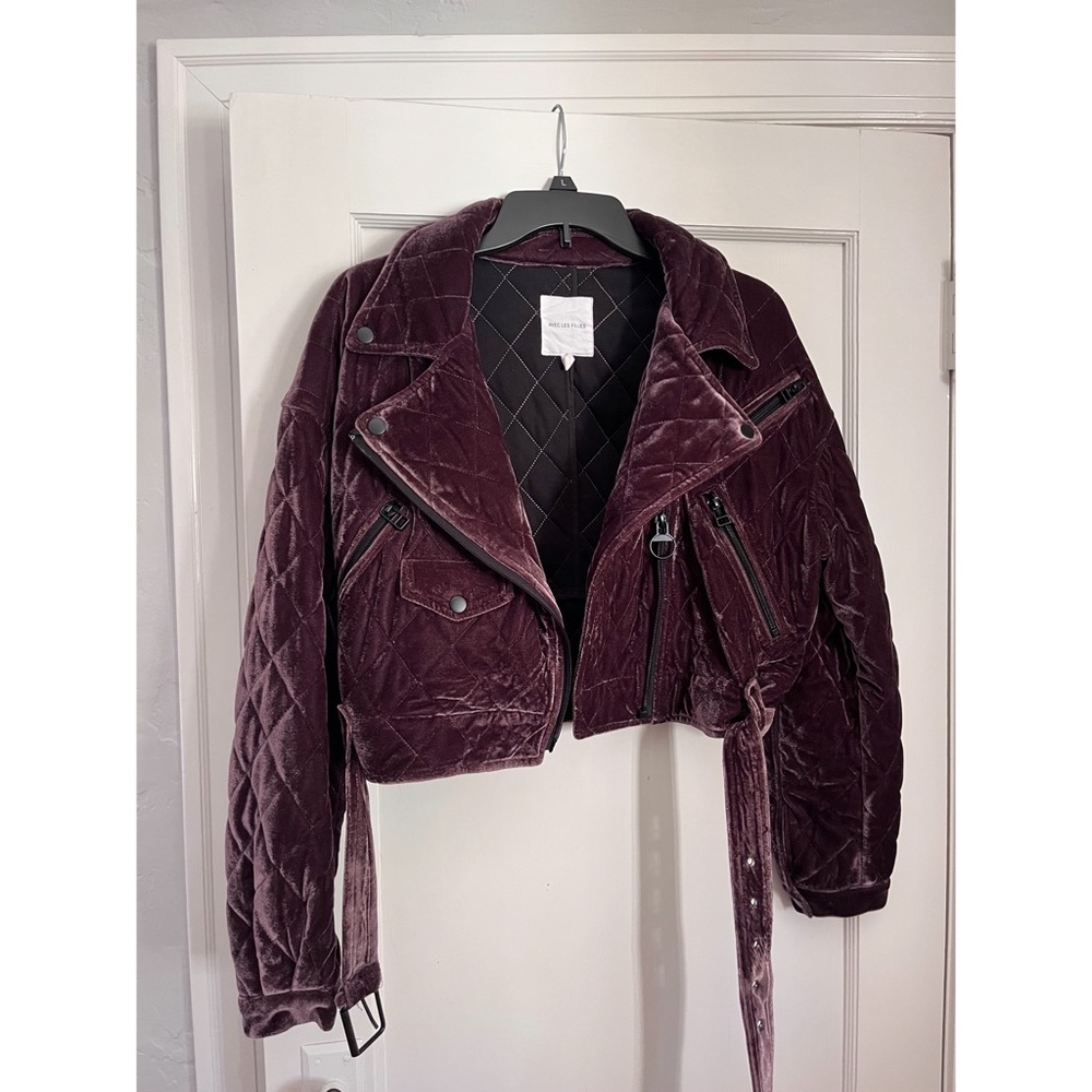 Anthropologie Velvet Crop Jacket